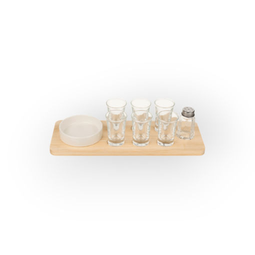 Picture of TEQUILA SERVING SET 6X W/WOOD - OUT OF THE BLUE